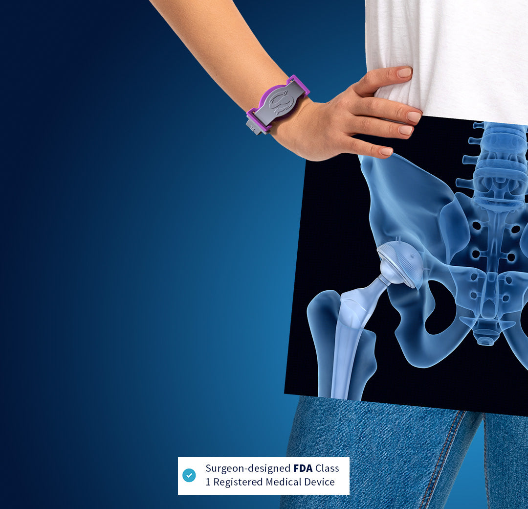 X-ray showing hip implant