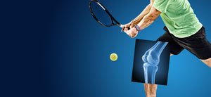 X-ray of tennis player with a knee implant