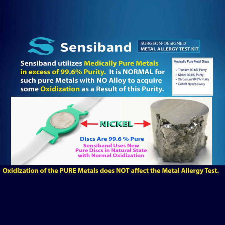 Sensiband Medical Implant Metal Allergy Test with Hook and Loop Closure